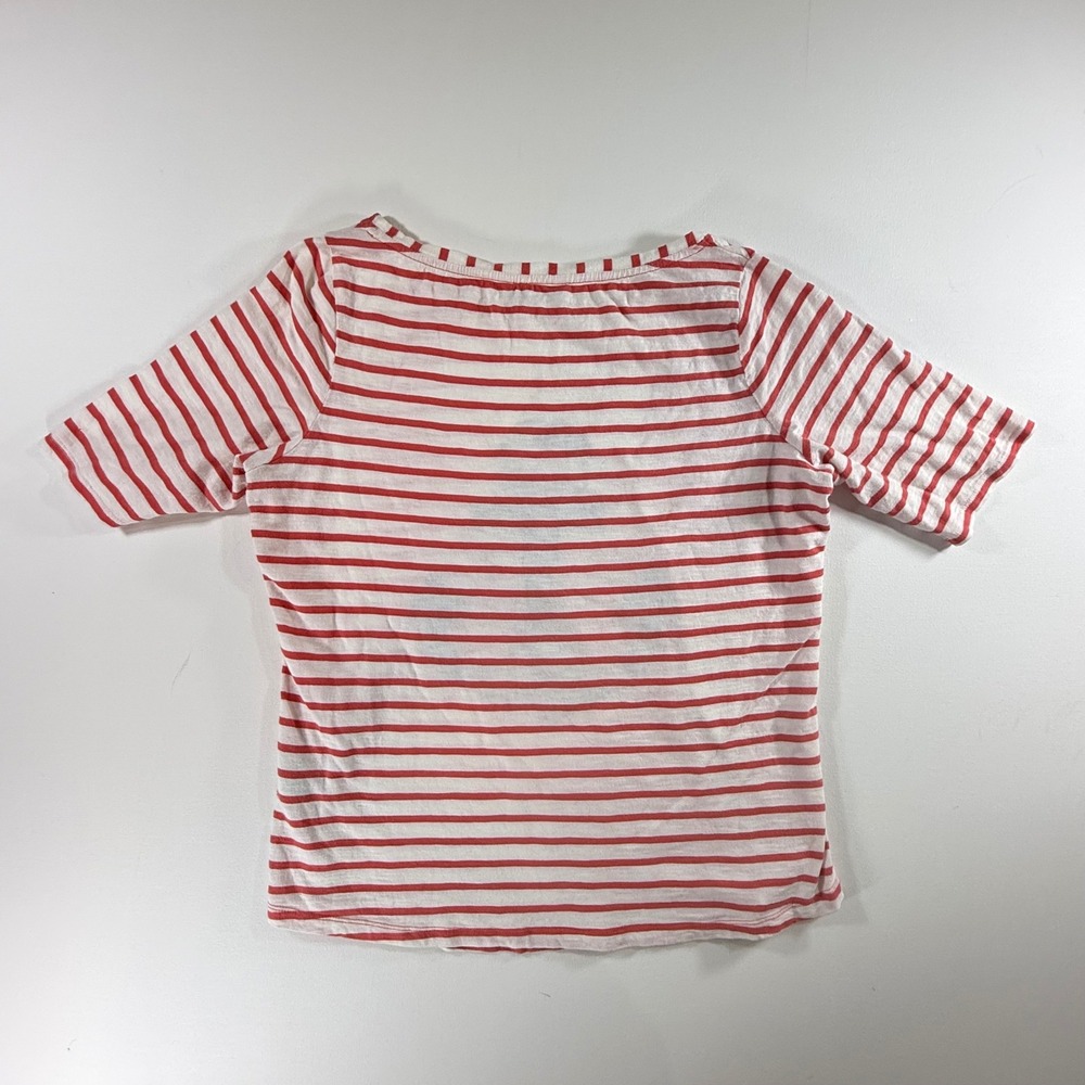 Boden Floral Nautical Anchor Stripe Shirt Womens 12 Red White Coastal Preppy - Picture 8 of 12